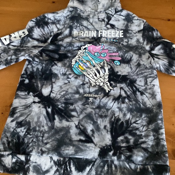 Kids Black and white tie dye hoodie - Picture 6 of 7